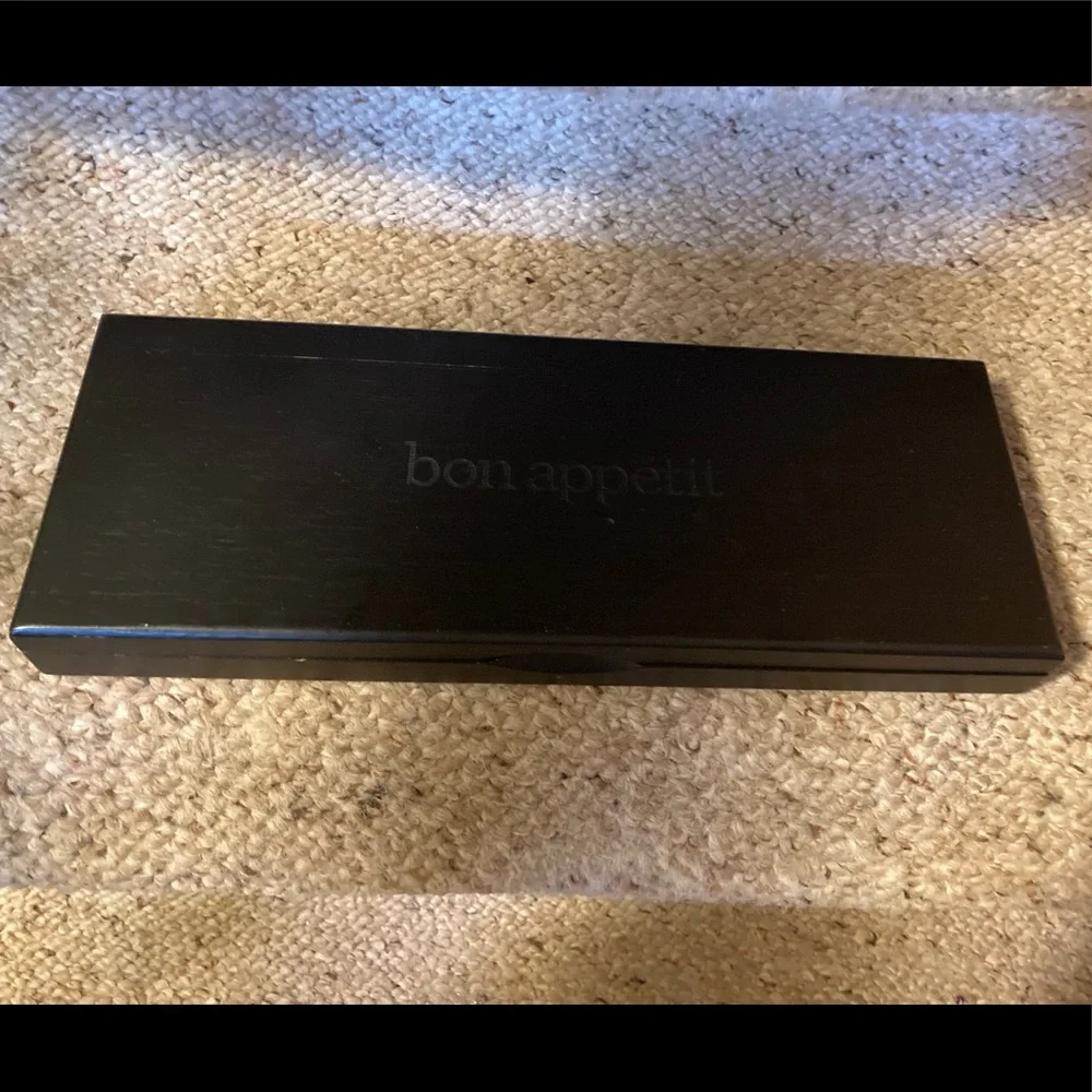 Bon Appetit 3-pc German Steel Cutlery Knives in Black Bamboo Case